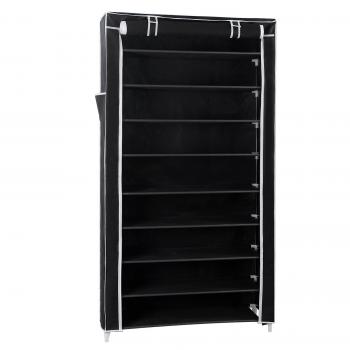 SONGMICS Estante para Zapatos de 10 niveles con Tapa Antipolvo, Armario para Guardar Zapatos, Organizador para Zapatos con Capacidad para 40 Pares de Zapatos, 88 x 28 x 160 cm, Negro RXJ36H