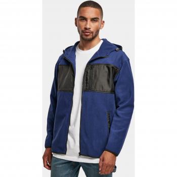 Urban Classics Space Blue Hooded Micro Fleece Jacket