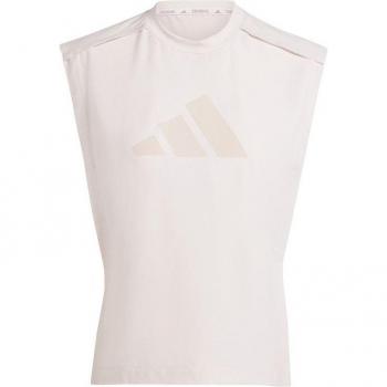 Tops de fitness Adidas Essentials Power BL TK mujer, camiseta sin mangas de rendimiento Adidas Power con gran logo, color lila, talla XL para mujer