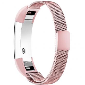 Correa Fitbit Alta/Fitbit Alta HR,con Cerradura Imán Único,Simpeak Milanese Loop Correa de Acero Inoxidable Reemplazo Wristband Pulseras de repuesto bandas para Fitbit Alta Fitness No Hebilla Needed, pequeña 5.5-8.5,Rosa