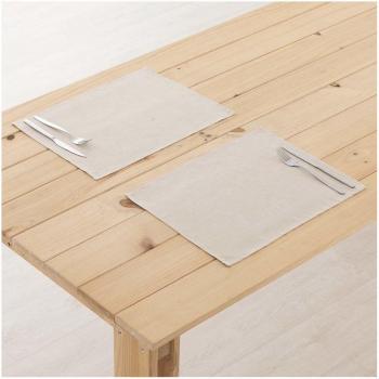 MUARÉ - Pack 2 unidades Mantel individual hidrofugado antimanchas lino 100% fresno talla 45x35