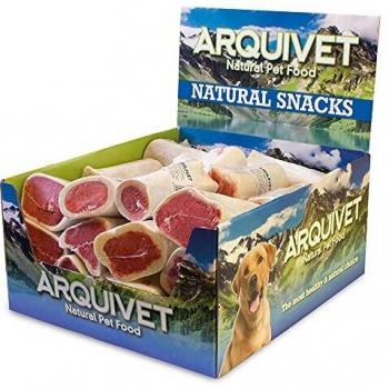 Arquivet 2742 - Expositor 20 Unidades Hueso Relleno de Bacon, Snacks Naturales para Perros, Chuches para Perros, Golosinas para Perros, Premios y recompensas para Perros