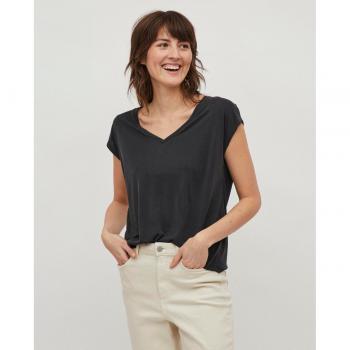 Vila Camiseta De Manga Corta Con Cuello De Pico Modal