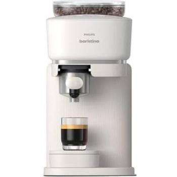 Máquina de Espresso Philips Baristina BAR300/00 Blanca con Molinillo Cerámico y Presión de 16 Bares
