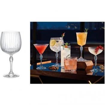 Set de 4 Copas de Gin Tonic America Bormioli Rocco 74,5 cl con diseño elegante y estructura estriada