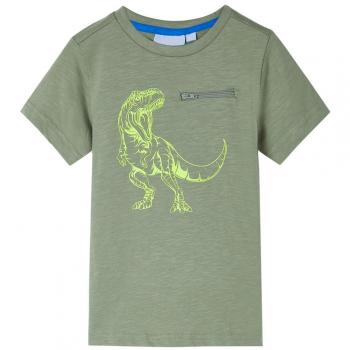 Camiseta infantil de manga corta caqui claro 116