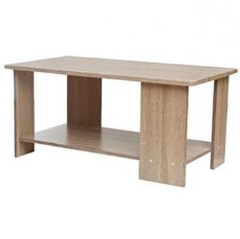 Mesa de Café Moderna Aitana, Mesa Auxiliar en Madera Acabado Cambria, 89cm x 48cm x 42cm