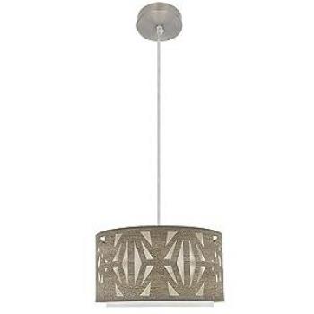 Colgante Katerina 1xe27 Niquel/Madera Gris Diseño Moderno 30x30 cm