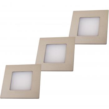 Set de 3 Lámparas Empotradas Cuadradas FQ 68 LED Blanco Cálido