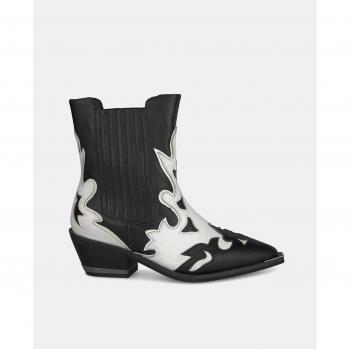 Botines de mujer cowboy en piel con bordados