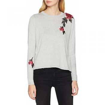 Only Onlflorida 7/8 Pullover Knt suéter, Gris