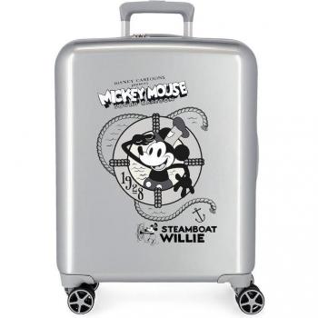 Disney 100 Mickey Steamboat Maleta de Cabina Rígida 55cm Gris 38L