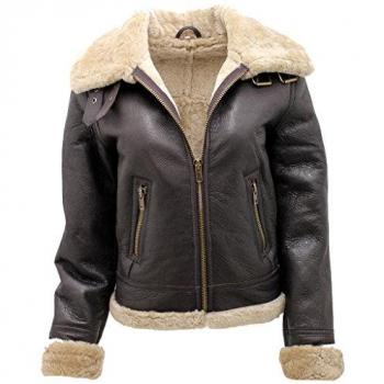 Infinity Women's Brown B3 Sheepskin Leather Flying Jacket - Size 18 UK