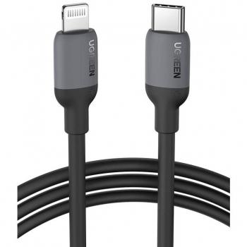 Cable USB-C a Lightning UGREEN MFI 1m, carga rápida 20W, color negro