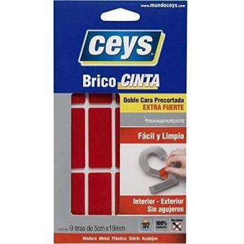 Ceys - Bricocinta extra fuerte - 100% adhesivo - doble cara - 9 tiras