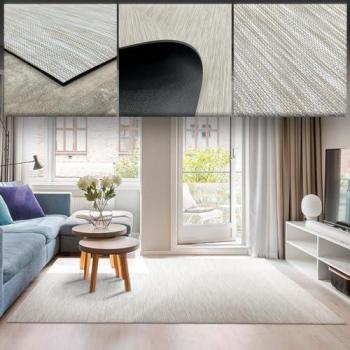 Alfombra Vinílica Beige 21023 - Resistente y Lavable para Salón, Cocina y Exterior - 140x200 cm