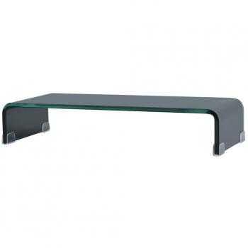 vidaXL TV Stand/Monitor Riser Glass Black 60x25x11 cm