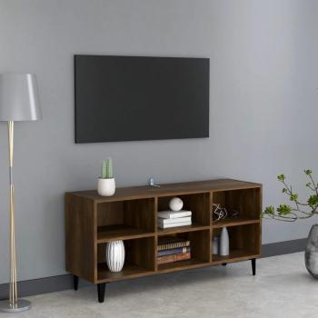 Mueble para TV con patas de metal Roble Marrón 103,5x30x50 cm