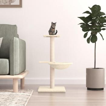 Rascador para Gatos con Postes de Sisal Color Crema 72 cm