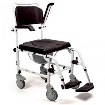 Silla de WC con reposabrazos abatibles de aluminio
