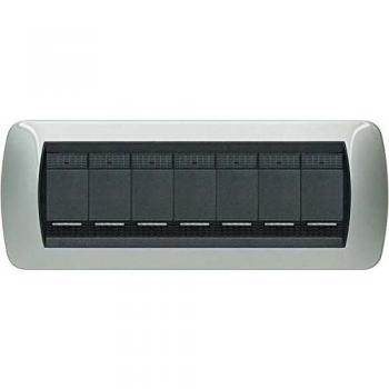Placa Bticino Living International 7 Módulos Aluminio L4807AL