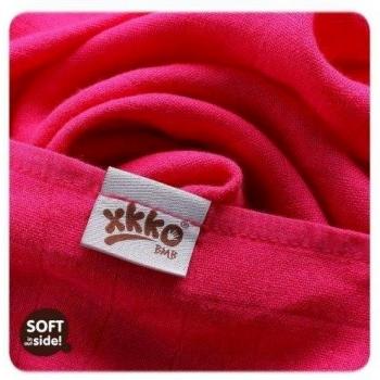 XKKO 8594161573173 - Pack de3 muselinas de bambú, diseño estrellas magenta, 70 x 70 cm