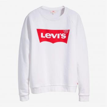 Levi's Women's Graphic Standard Crew Hoodie - White Cotton Sweater - Size L