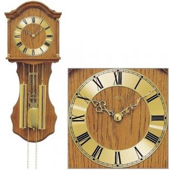 Reloj de Pared Mecánico AMS H211/4 con Caja de Madera de Roble para Comedor y Sala de Estar