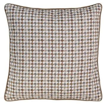 Cojín Geométrico Multicolor 60 x 60 cm con Relleno de Tela Marrón