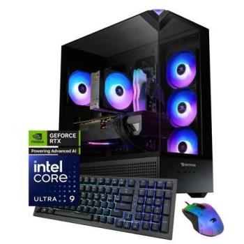 iBUYPOWER Element 9 Ultra Gaming Desktop PC - Intel Core Ultra 9 285K, NVIDIA GeForce RTX 5070 Ti, 32GB DDR5 RGB RAM, 2TB NVMe SSD, Windows 11 Home, Black
