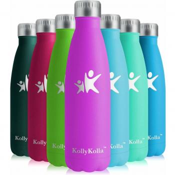 KollyKolla Botella de Agua Acero Inoxidable Termica Oficina Termos Agua Ecológica Frascos Térmicos Deportiva Termo Niños Sin BPA Reutilizables Water Bottle Deporte Gym,