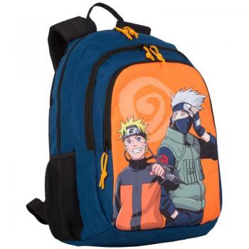 Naruto Double Compartment Backpack 42cm with Front Pocket and Adaptable to Trolley