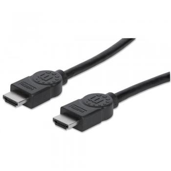 Manhattan HDMI Cable 4K@30Hz (High Speed) 15m Male to Male Black Equivalent to HDMM15M Ultra HD 4k x 2k Fully Shielded Gold Plated Contacts Lifetime Warranty Polybag