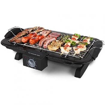 Barbacoa eléctrica de sobremesa Orbegozo 2200W con parrilla de 39x21,5 cm y regulador de temperatura
