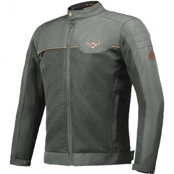 Ixon Chaqueta de Moto Cornet Verde-Marrón, Chaqueta textil de motocicleta, color verde y marrón, talla XL