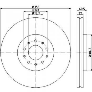 Disco de freno Hella 8DD 355 129-271, alta calidad y rendimiento