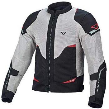 Chaqueta de Moto Macna Hurracage Gris Claro-Negro-Rojo XS