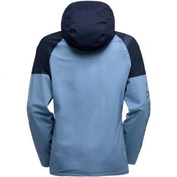 Chaqueta Pocketshell Azul Mujer La Sportiva con capucha, tamaño S, ligera y resistente al agua