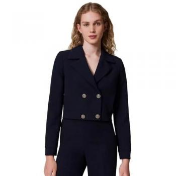Twinset Women's Classic Blue Cropped Blazer Outerwear, Size XS
