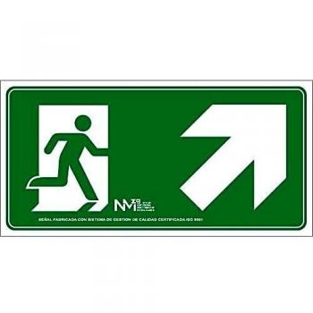 Normaluz RD11150 - Señal Luminiscente Salida Escalera Derecha Arriba Clase B PVC 0.7 mm 32x16 cm con