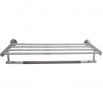 CM Bath Portatoallas Tubo Redondo, Metal, Cromo Brillante, 60x24x13 cm