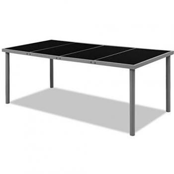 vidaXL Mesa comedor exterior 190x90x74 cm negra