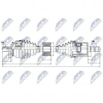 Árbol de transmisión NTY NPW-VV-028 con diseño optimizado y alta resistencia
