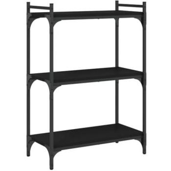 vidaXL Bookcase 3-Tier Black 60x30x86 cm Engineered Wood