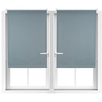 Estores Opacos Térmicos Enrollables Sin Taladrar con Cadena, Set de 2, 70 x 160 cm, Gris