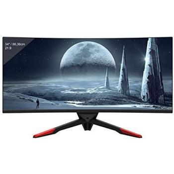 Monitor Gaming Curvo 34 UWQHD 3440x1440, Tiempo de Respuesta 4 ms, Frecuencia de Actualización 144 Hz - LC Power M34-UWQHD-144-C