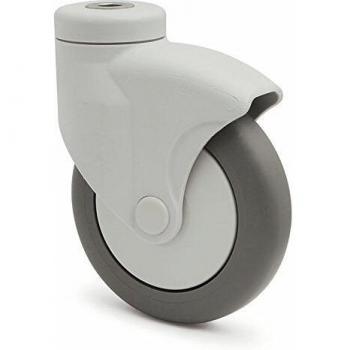 RUEDA GIRATORIA 125mm TP POLIAMIDA ARO DE GOMA ANTIHILO NUCLEO POLIPROPILENO.ARO GOMA TENTEPRENE.