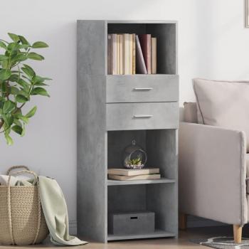 Aparador Alto de Madera de Ingeniería Gris Hormigón 45x42,5x124 cm