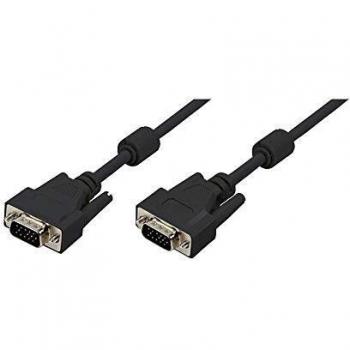 Cable VGA HD15/M a HD15/M 5m con 2 Ferritas, 1080p, Negro