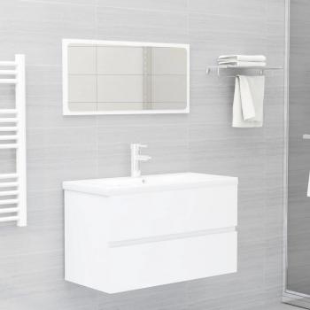 Conjunto de muebles de baño en madera de ingeniería blanca